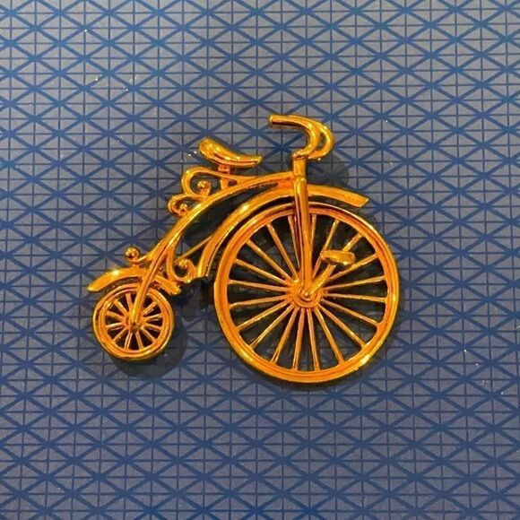 Penny Farthering Jewelry - Vintage 1970’s Penny Farthering Bicycle Brooch/Pin